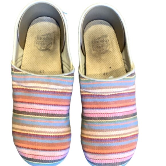 Dansko Clogs Espadrille Comfort Shoe Striped Multi Sz 41 (US 10.5-11) 174K - Picture 4 of 11